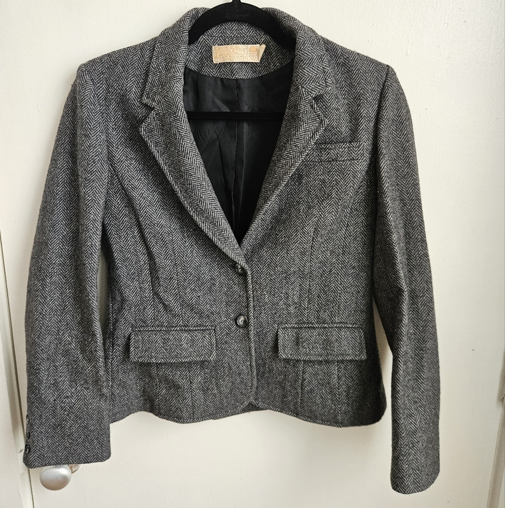 Pendleton Womens Gray Herringbone Jacket - image 1